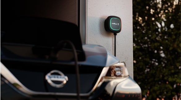 Nissan EV connected and charging with a Wallbox charger | Harbor Nissan in Port Charlotte FL